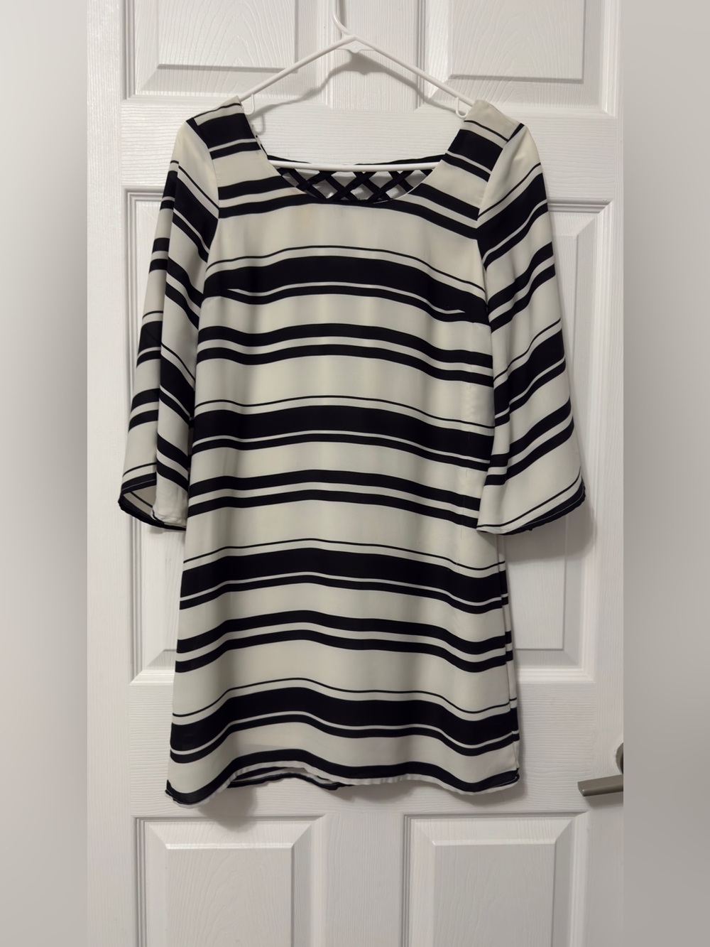 As U Wish Black and White Striped blouse